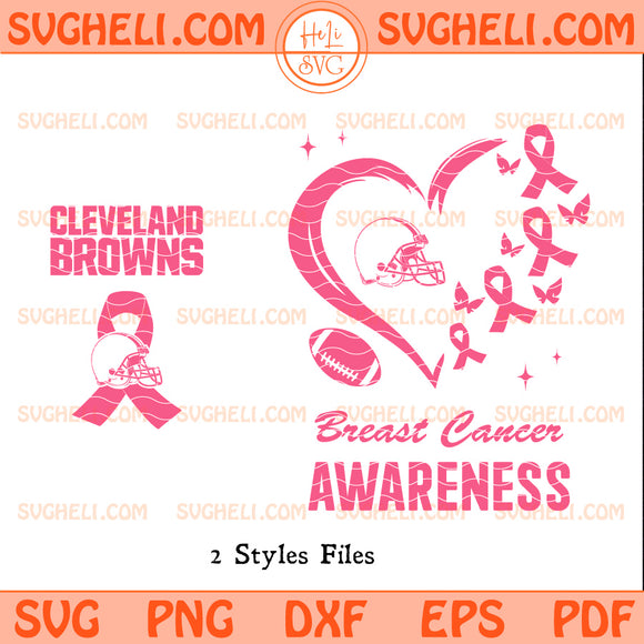 Cleveland Browns October Breast Cancer Awareness Svg