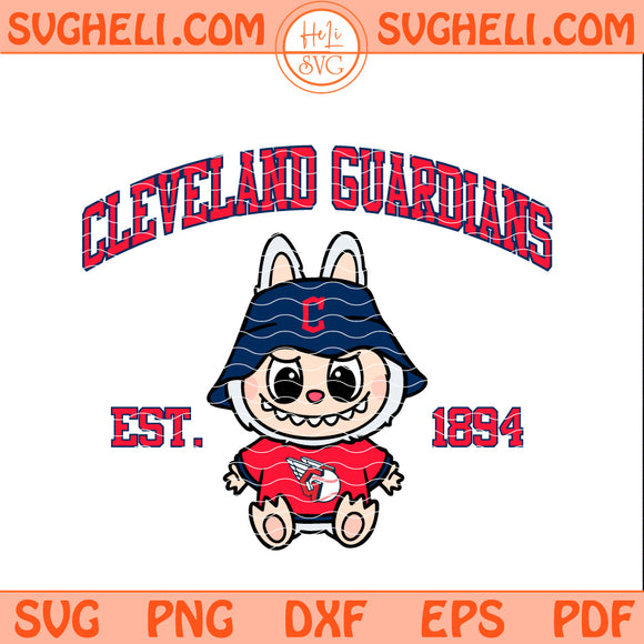 Cleveland Guardians Labubu Baseball Svg Labubu MLB Svg Png Dxf Eps Pdf Files