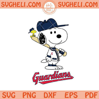 Cleveland Guardians Snoopy Baseball Svg Guardians MLB Svg Png Dxf Eps Files