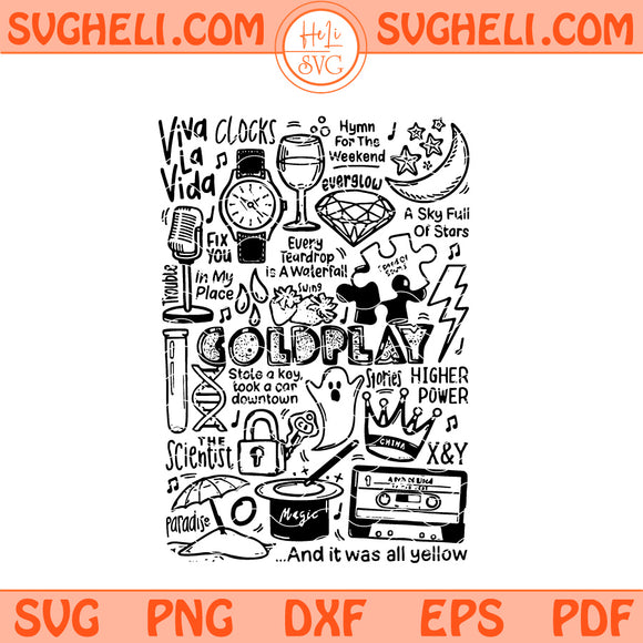 Cold Play Tour 2025 Svg Music Tour Aesthetic Band Svg Png Dxf Eps Files
