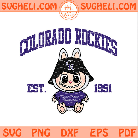 Colorado Rockies Labubu Baseball Svg Labubu MLB Svg Png Dxf Eps Pdf Files