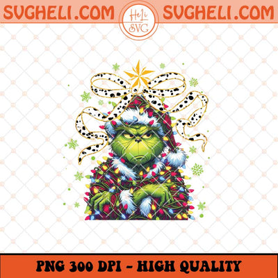Colorful Coquette Glitter Christmas Tree Png Grinch Png Sublimation Files