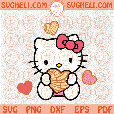 Concha Hello Kitty Svg Kitty With Concha Hearts Svg Kitty Svg Png Dxf Eps Files