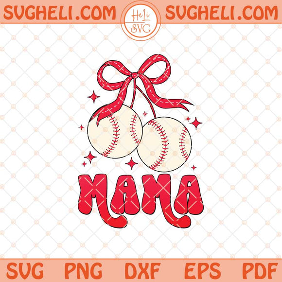 Coquette Baseball Mama Svg Game Day Svg Retro Baseball Svg Png Dxf Eps Files