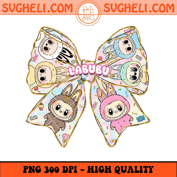 Coquette Bow Cute Labubu The Monsters Png Labubu Bow Png Sublimation Files