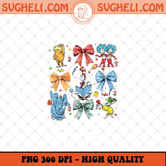Coquette Bow Dr Seuss Day Png Blue Coquette Things Png Sublimation Files