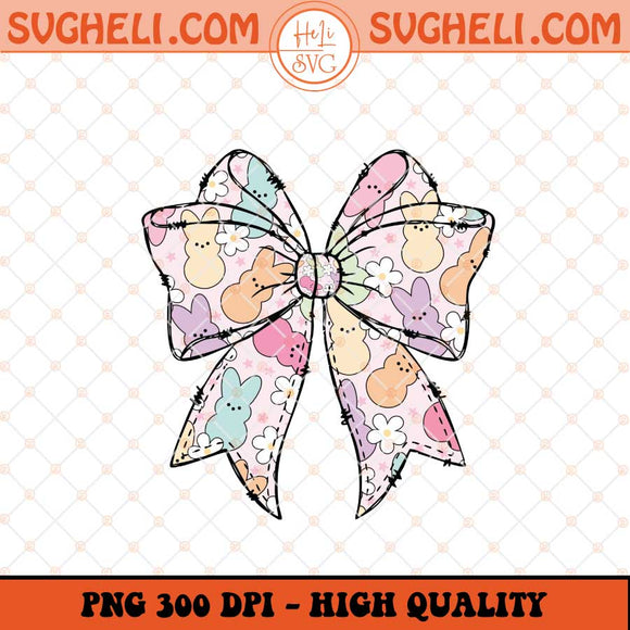 Coquette Bow Easter Peeps Png Easter Bow Bunny Peeps Png Sublimation Files