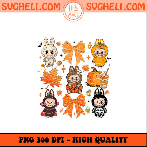 Coquette Bow Labubu Halloween Png Autumns Labubu Png