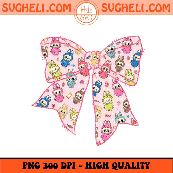 Coquette Bow Labubu The Monsters Png Bow Labubu Png Sublimation Files