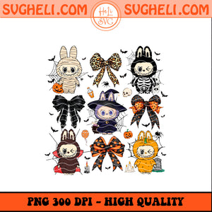 Coquette Bow Labubu The Wicked Png Labubu Halloween Png