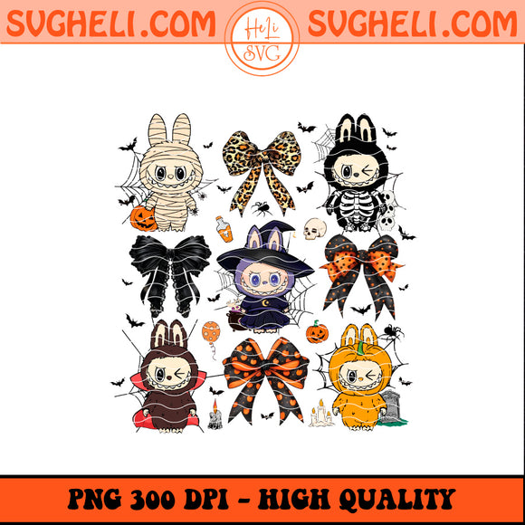 Coquette Bow Labubu The Wicked Png Labubu Halloween Png