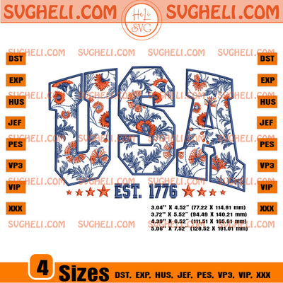 Coquette Bow Usa 1776 Applique Embroidery Designs