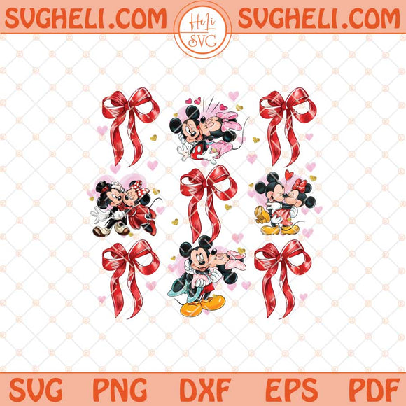 Coquette Bows Mickey And Friends Valentine Svg Valentine Svg Png Dxf Eps Files