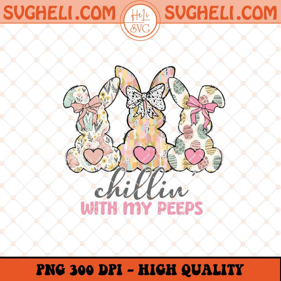 Coquette Easter Chillin With My Peeps Png Easter Bow Png Sublimation Files