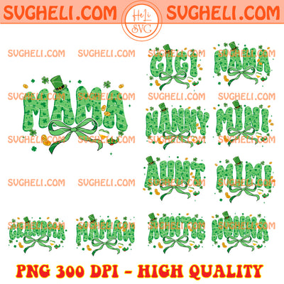 Coquette Family St Patrick's Day Png Bundle Mama Irish Png