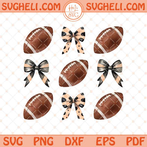 Coquette Football Svg Football Mom Png Footballs & Bows Png Dxf Eps Files