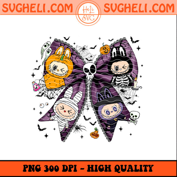 Coquette Halloween Labubu Png Spooky Labubu Png