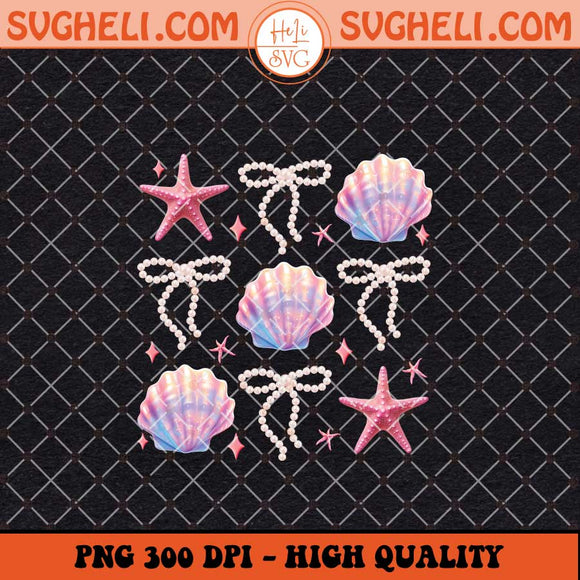 Coquette Pearl Bow Png Summer Vibes Png Pink Clam Png Sublimation Files