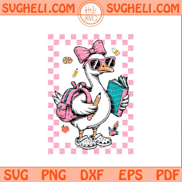 Coquette Silly Goose Teacher Svg Preppy Floral Teacher Svg Png Dxf Eps Pdf Files