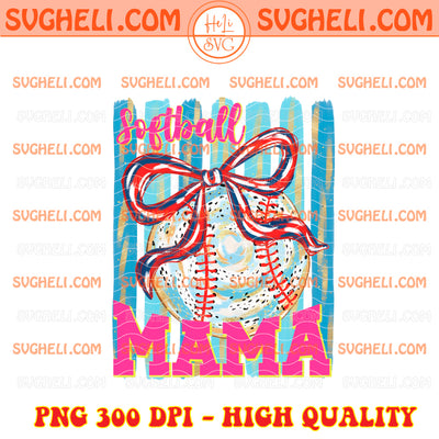 Coquette Striped Softball Mama Png Preppy Softball Mama Png