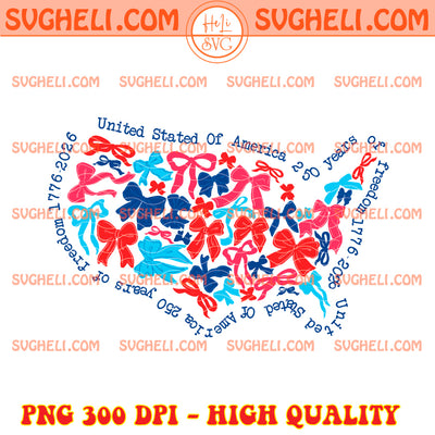Coquette USA 250 Years of Freedom Png USA Coquette Bow Png
