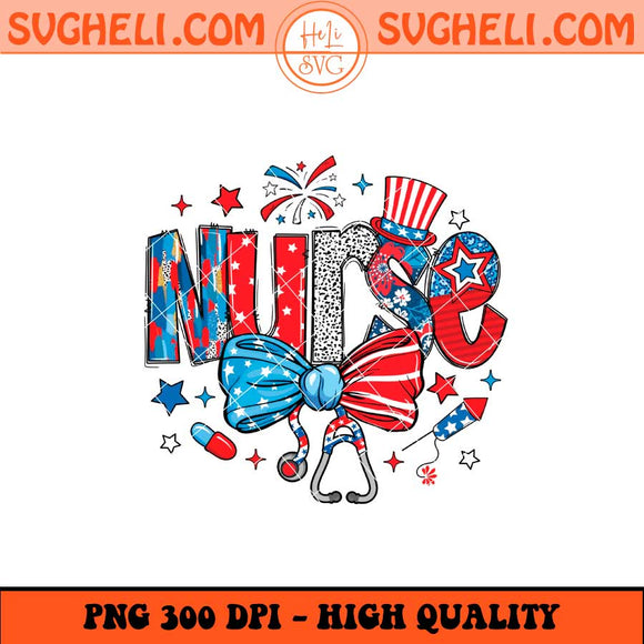 Coquette USA Nurse Png 4th of July Png Nurse Life USA Png Sublimation Files