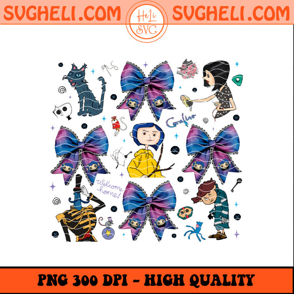 Coraline Bow Halloween Png Coraline Halloween Png