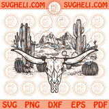 Cow Skull with Leopard Svg Cute Western Svg Cactus Svg Desert Svg Png Dxf Eps Files