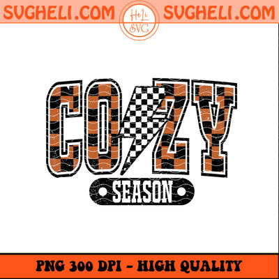 Cozy Season Checkered Png Retro Checkered Fall Png