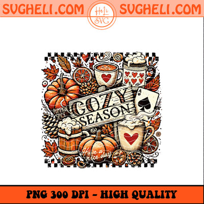 Cozy Season Png Preppy Fall Vibes Png Fall Sublimation Png