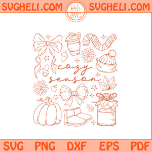 Cozy Season Svg Fall Vibes Svg Fall Pumpkin Sublimation Png