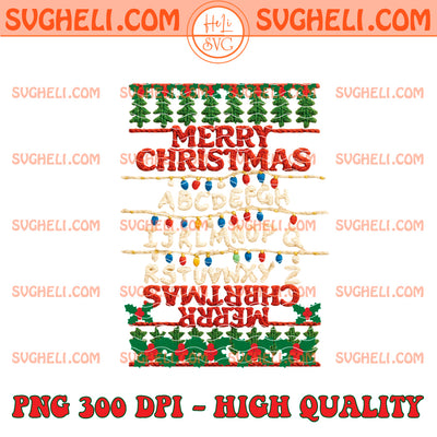 Crochet Faux Yarn Stranger Things ABCD Christmas Lights Png