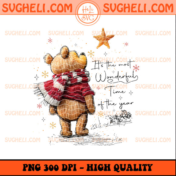 Crochet It's the Most Wonderful Time of the Year Pooh Png