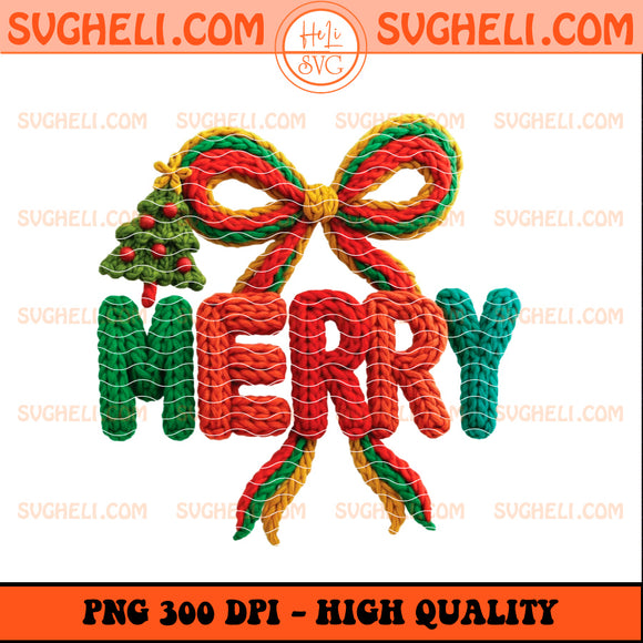Crochet Merry Christmas Coquette Png Yarn Xmas Png