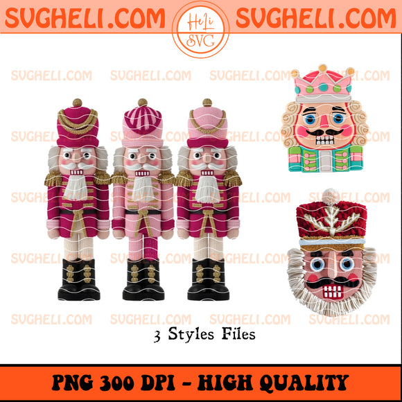 Crochet Yarn Christmas Nutcracker Png Bundle