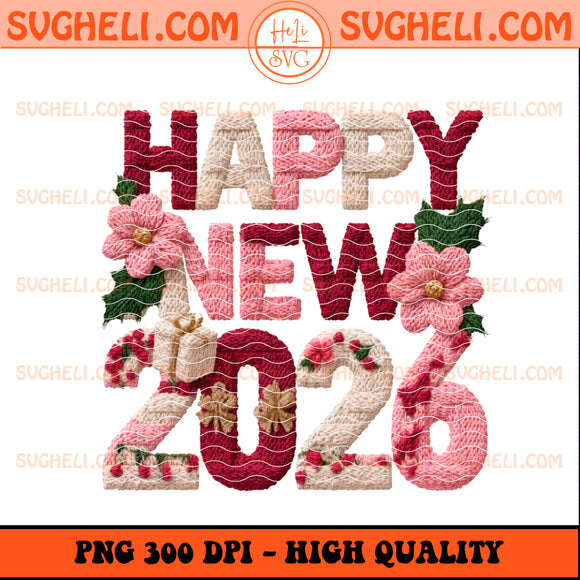 Crochet Yarn Happy New Year 2026 Png New Year 2026 Png