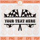 Crossed Racing Flags Split Name Frame Svg Racing Monogram Svg Png Sublimation Dxf Eps Files