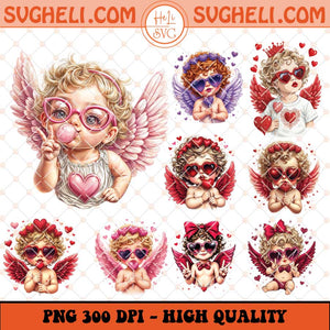 Cupid Blowing Bubble Png Bundle Retro Cupid Valentine Png Sublimation Files