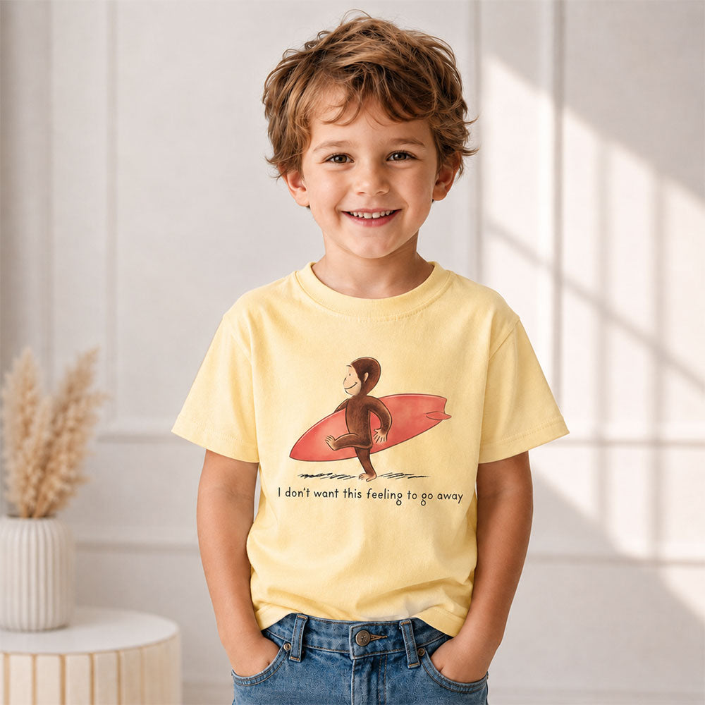 Curious Surfer Monkey Shirt Nostalgic Summer Beach Graphic Tee