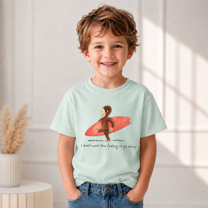 Curious Surfer Monkey Shirt Nostalgic Summer Beach Graphic Tee