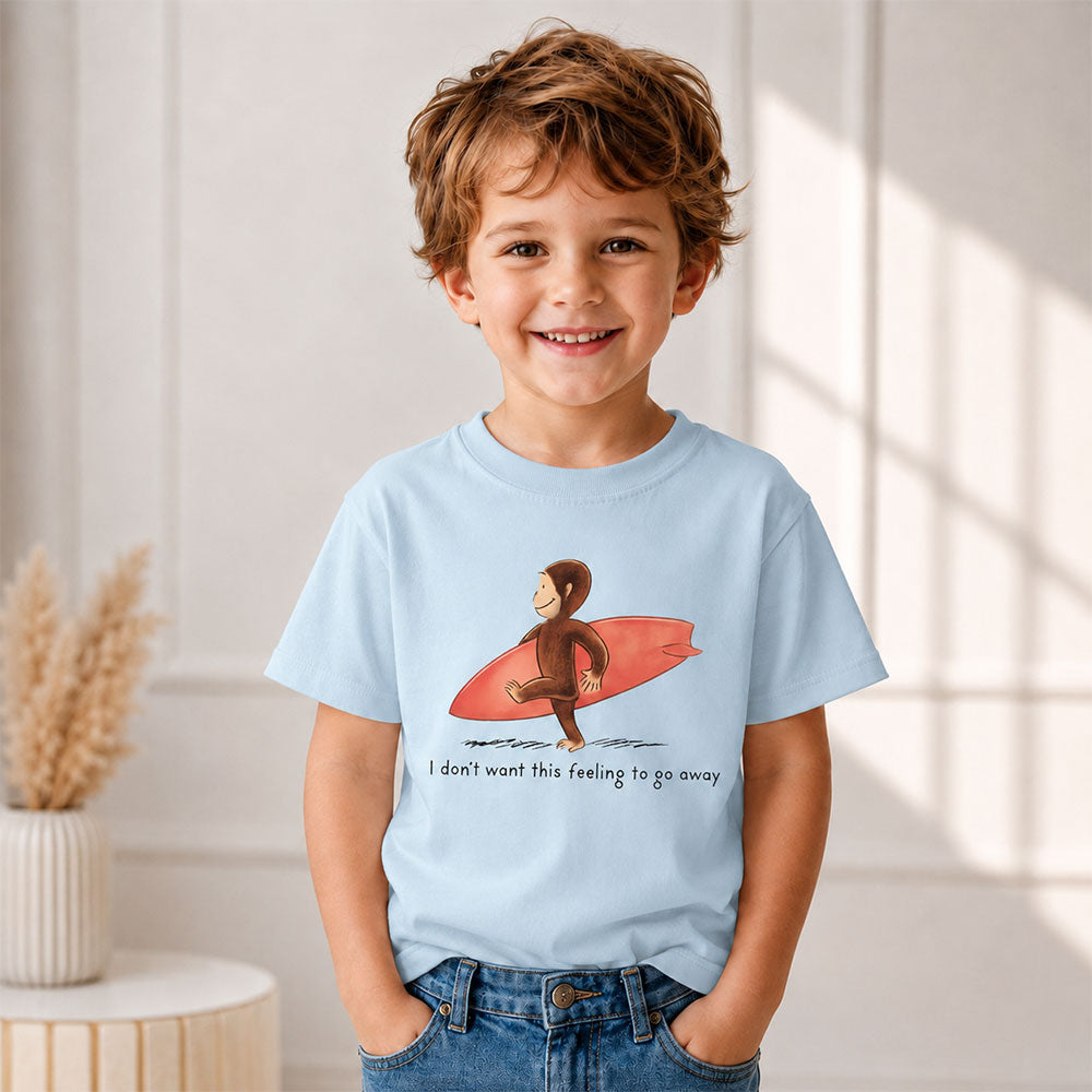 Curious Surfer Monkey Shirt Nostalgic Summer Beach Graphic Tee