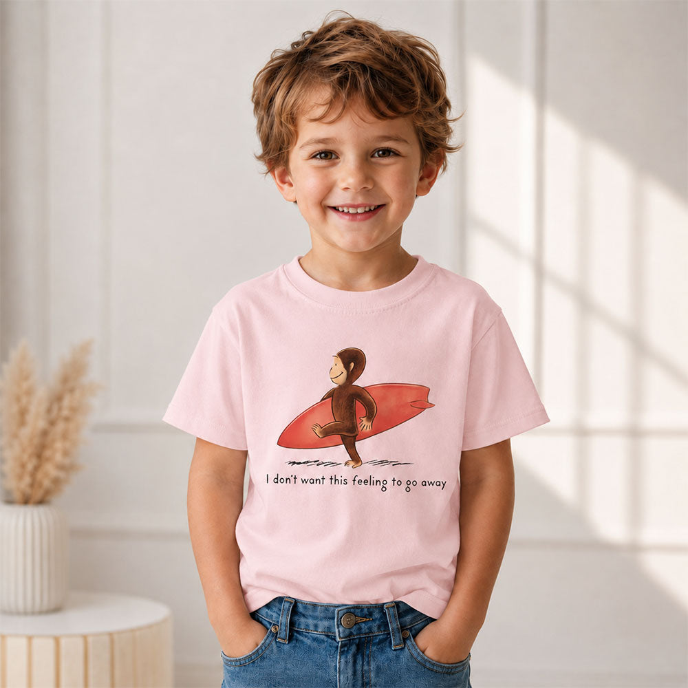 Curious Surfer Monkey Shirt Nostalgic Summer Beach Graphic Tee