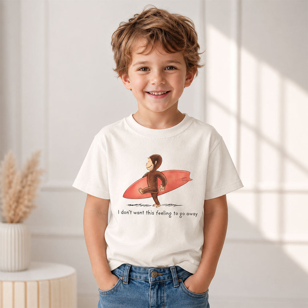 Curious Surfer Monkey Shirt Nostalgic Summer Beach Graphic Tee