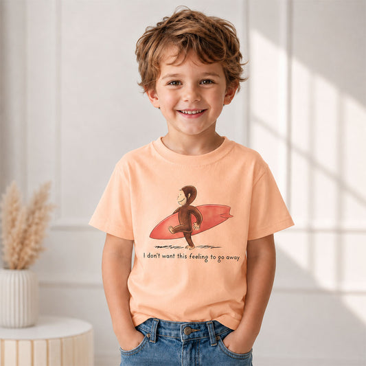 Curious Surfer Monkey Shirt Nostalgic Summer Beach Graphic Tee