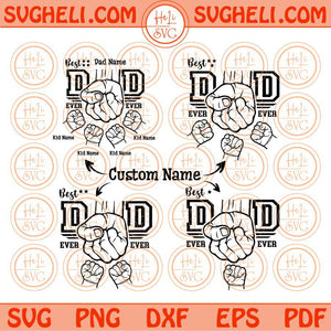 Customized Fist Bump Personalized Best Dad Ever Svg custom Dad & Kid Svg Png Dxf Eps Files