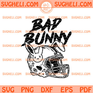 bunny football helmet Cute Bad Bunny Super Bowl Svg, Benito Bowl Super Sunday Svg