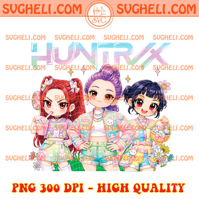 Cute Chibi Huntrix Kpop Demon Hunter Easter Day Png