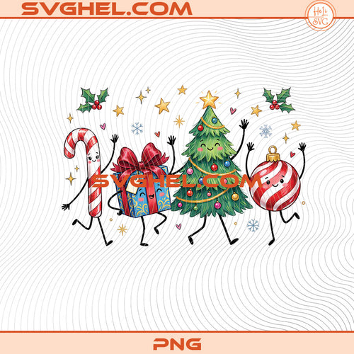 Cute Christmas Characters Png, Happy Smiling Doodles Png