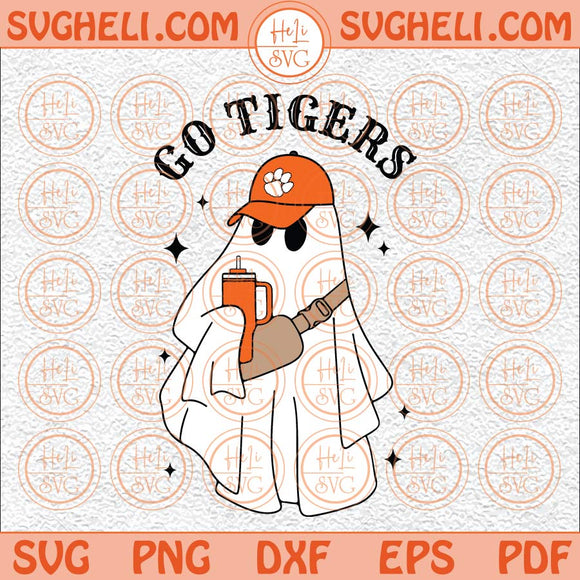 Cute Ghost Clem Tiger Svg Clemson Tigers Svg Football Svg Paw Svg Png Dxf Eps