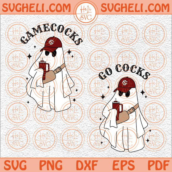 Cute Ghost Gamecocks Svg Go Cocks Svg Carolina Svg Football Svg Png Dxf Eps